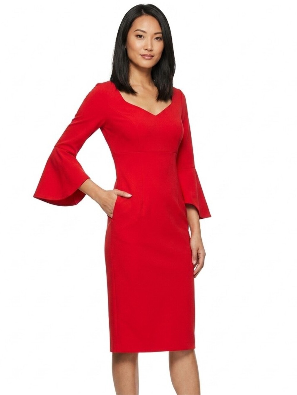 Alex Evening Dress With Bell Sleeves